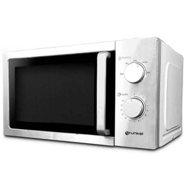 Grunkel MW-20INOX Microondas de Encimera 20 Litros 700W con Función Grill y Descongelación, Acero Inoxidable, Color Plata